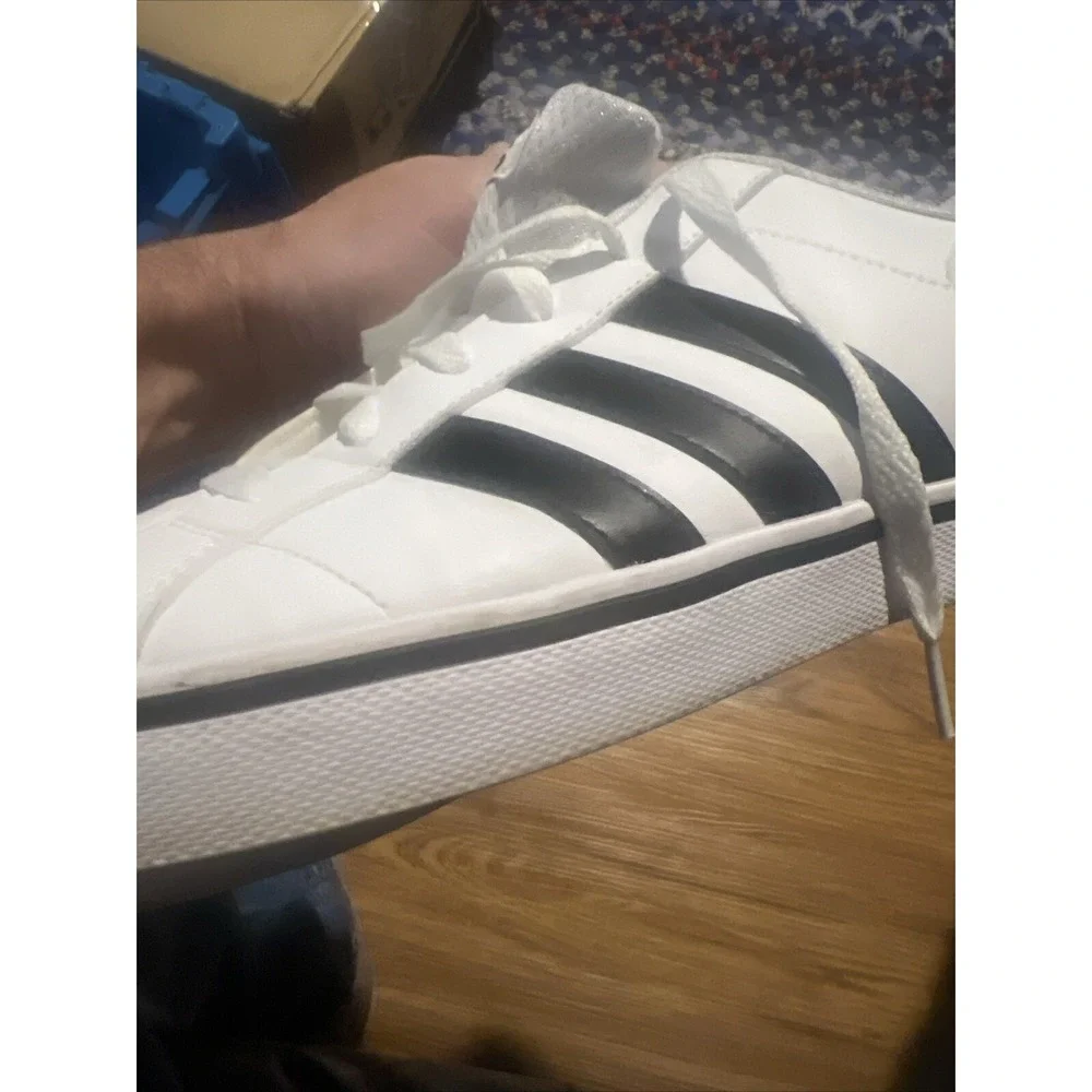 Adidas Men's Vs Pace Sneaker Size 12‎ White Black Three Stripe Athletic